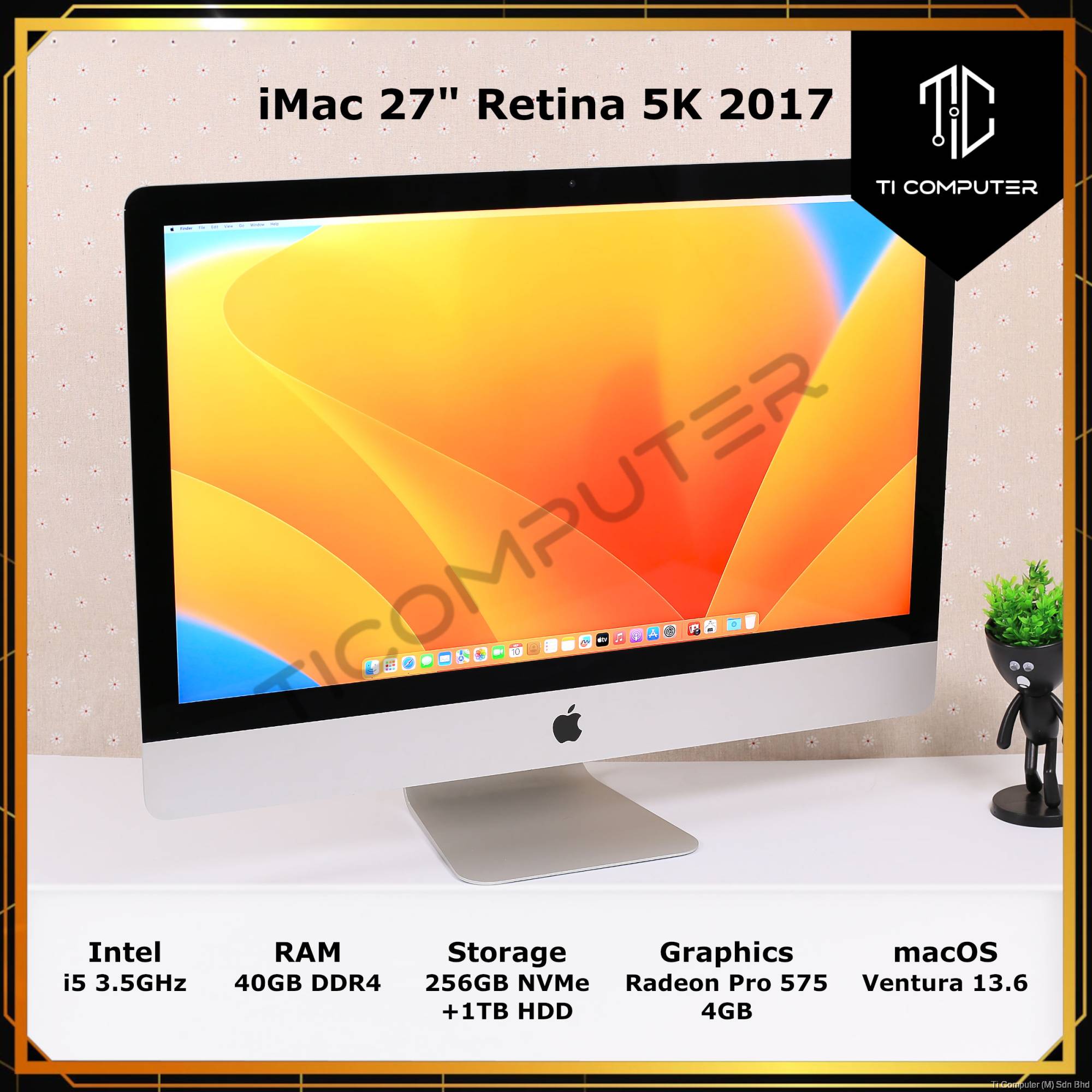 IMac 27 inch Retina 5K 2017 Intel i5 3.3GHz 40GB RAM 256GB