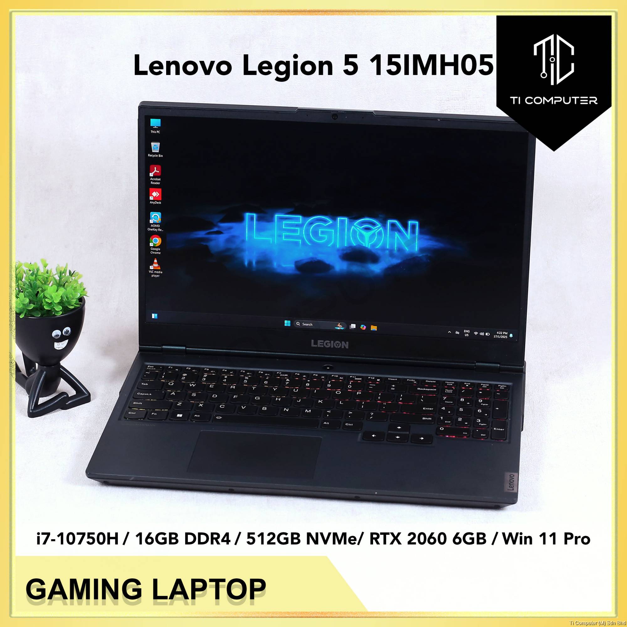 Lenovo Legion 15IMH05 Intel Core i7-10750H 16GB DDR4 RAM 512GB