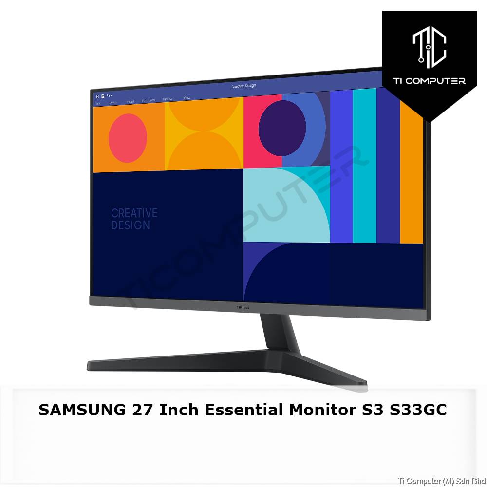 SAMSUNG 27 Inch Essential Monitor S3 S33GC LS27C330GAEXXS IPS Panel AMD