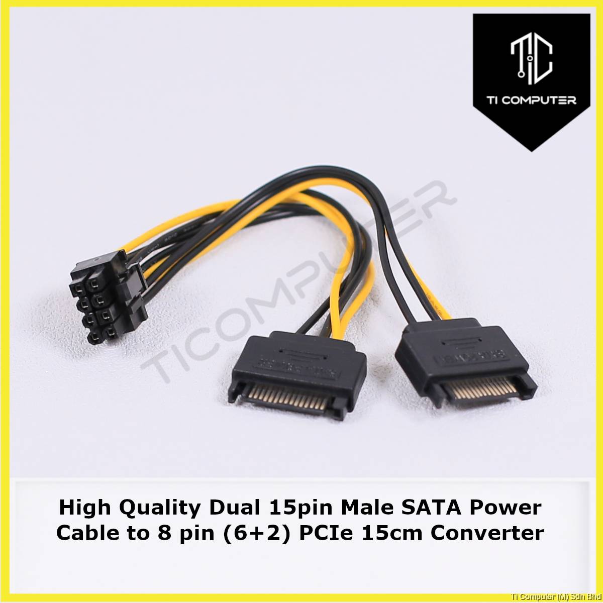 Graphics Card Power Cable 20PCS NEW Dual 15 Pin SATA Male To PCIe