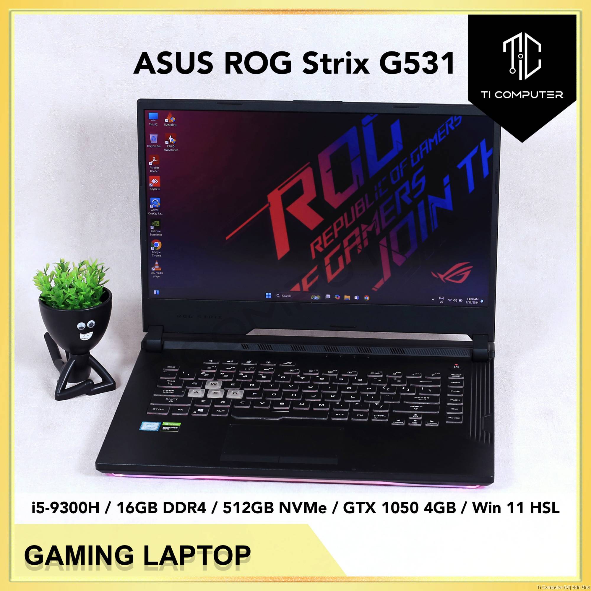 ASUS ROG Strix G531 Intel Core i5-9300H 16GB DDR4 RAM 512GB NVMe