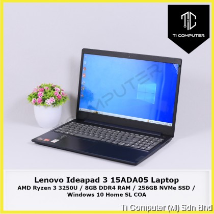Lenovo Ideapad 15ADA05 AMD Ryzen 3250U 8GB DDR4 RAM 256GB NVMe