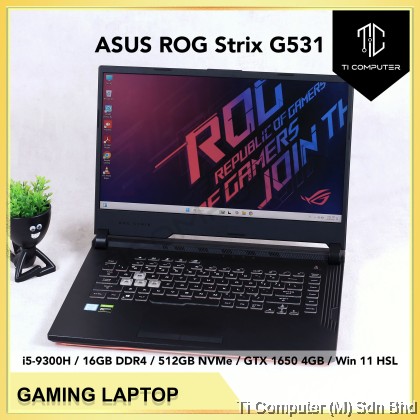 ASUS ROG Strix G531 Intel Core i5-9300H 16GB DDR4 RAM 512GB NVMe