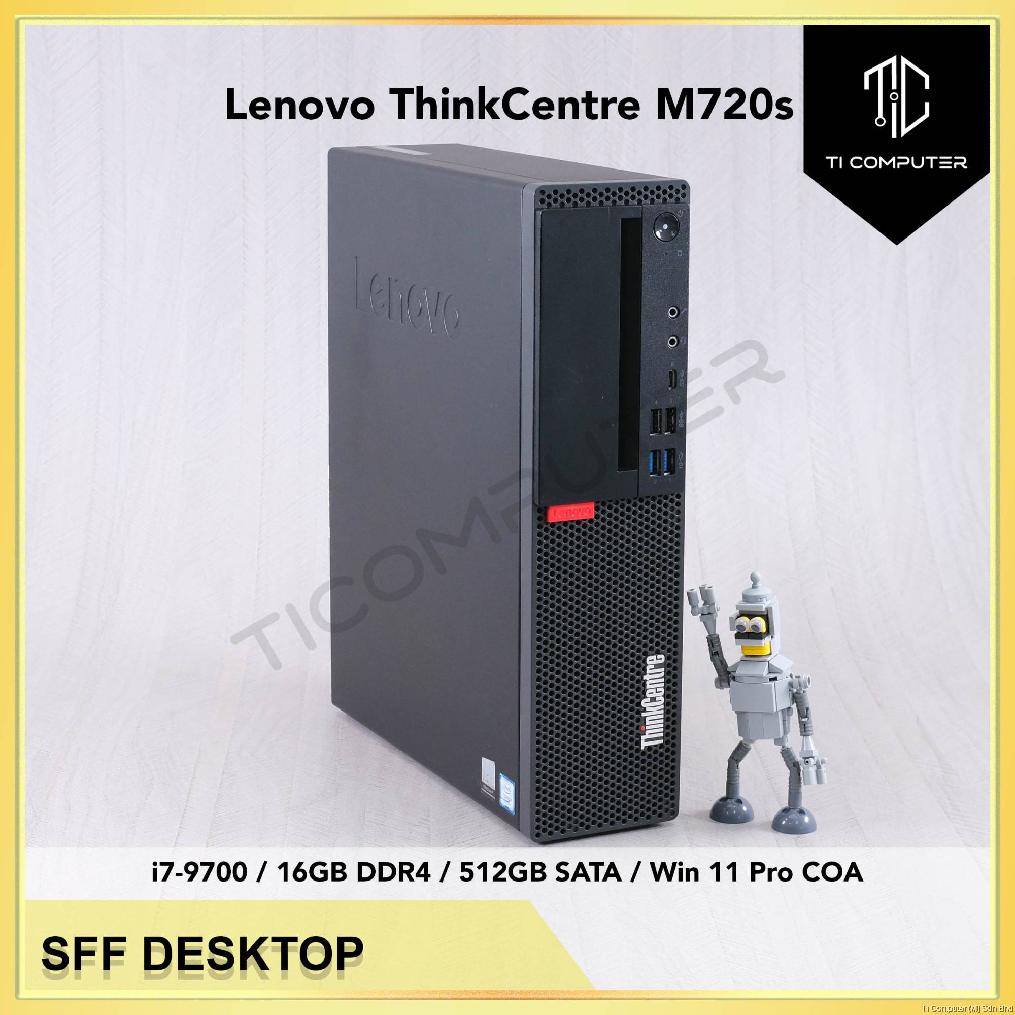 Lenovo ThinkCentre M720s SFF Intel i7-9700 16GB RAM 512GB SATA SSD