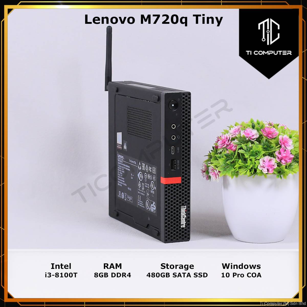 Lenovo ThinkCentre M720q Tiny Intel Core i3-8100T 8GB DDR4