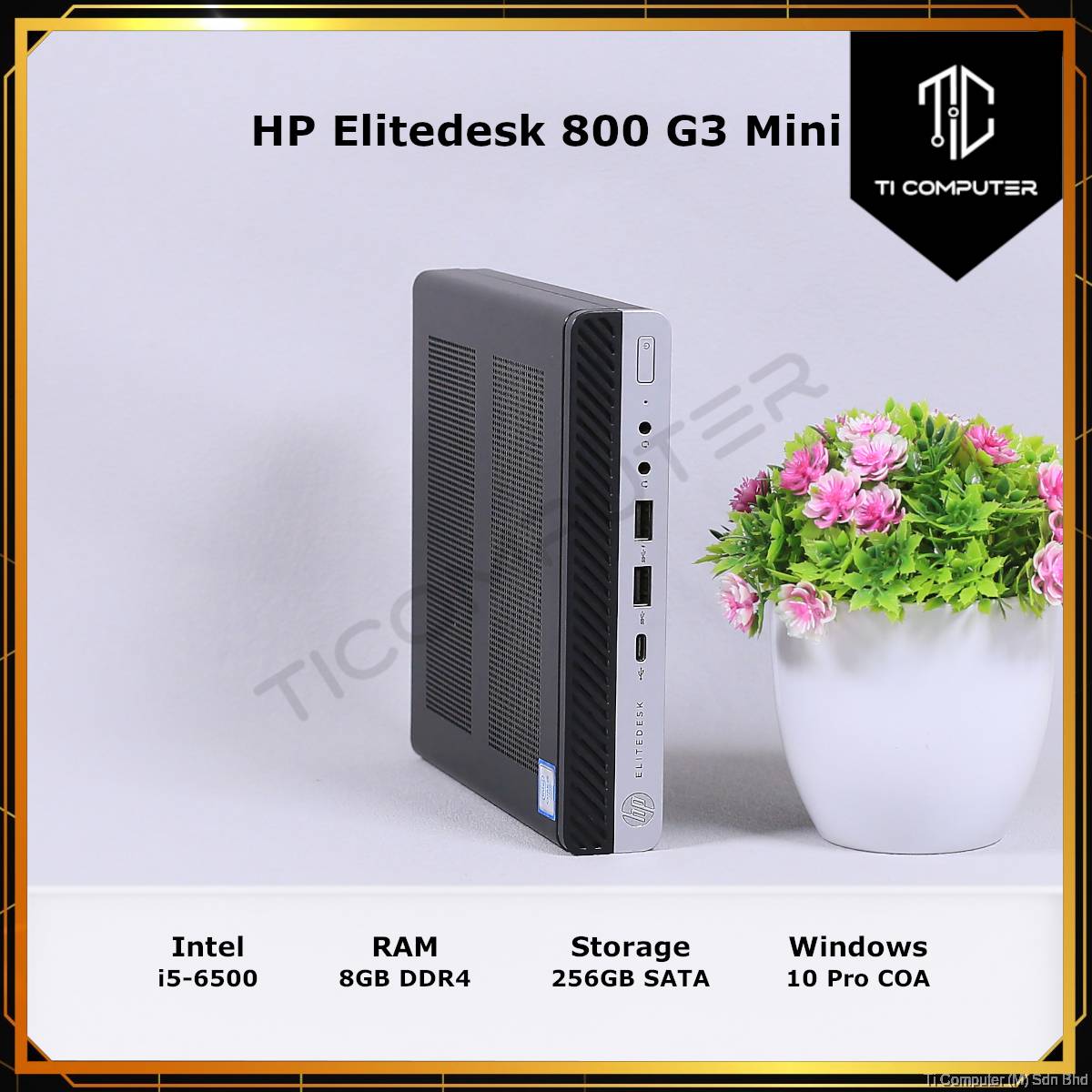 HP EliteDesk 800 G3 MiniPC Core I5 6500T 2.5 GHz | 8GB | 512 SSD | WIFI | LCD 22" | TECLADO E