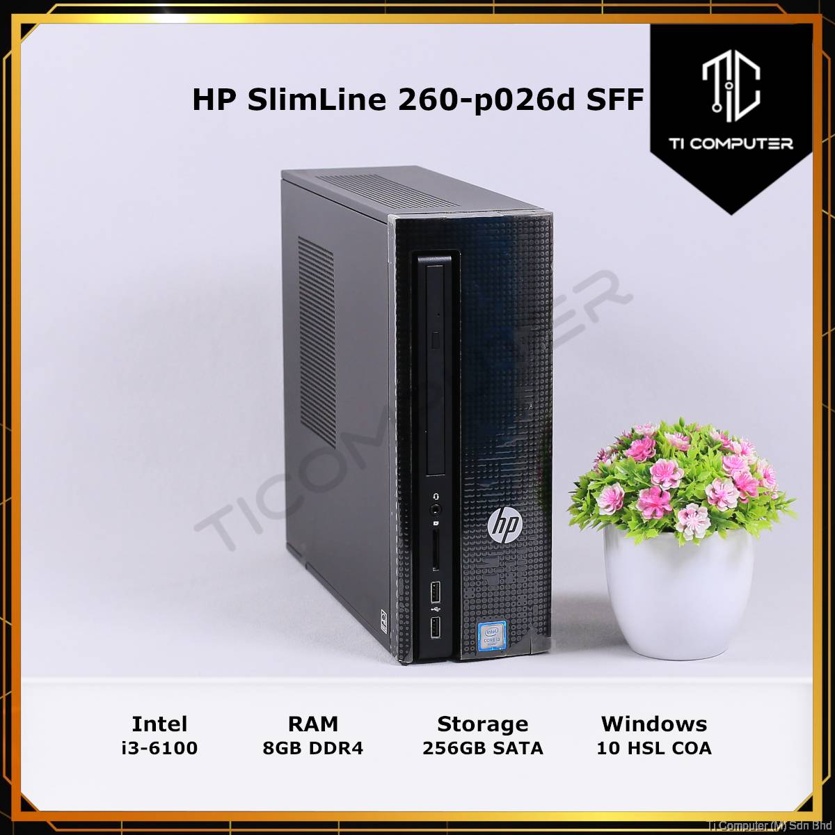 HP SlimLine 260-p026d SFF Intel Core i3-6100T 8GB DDR4 RAM