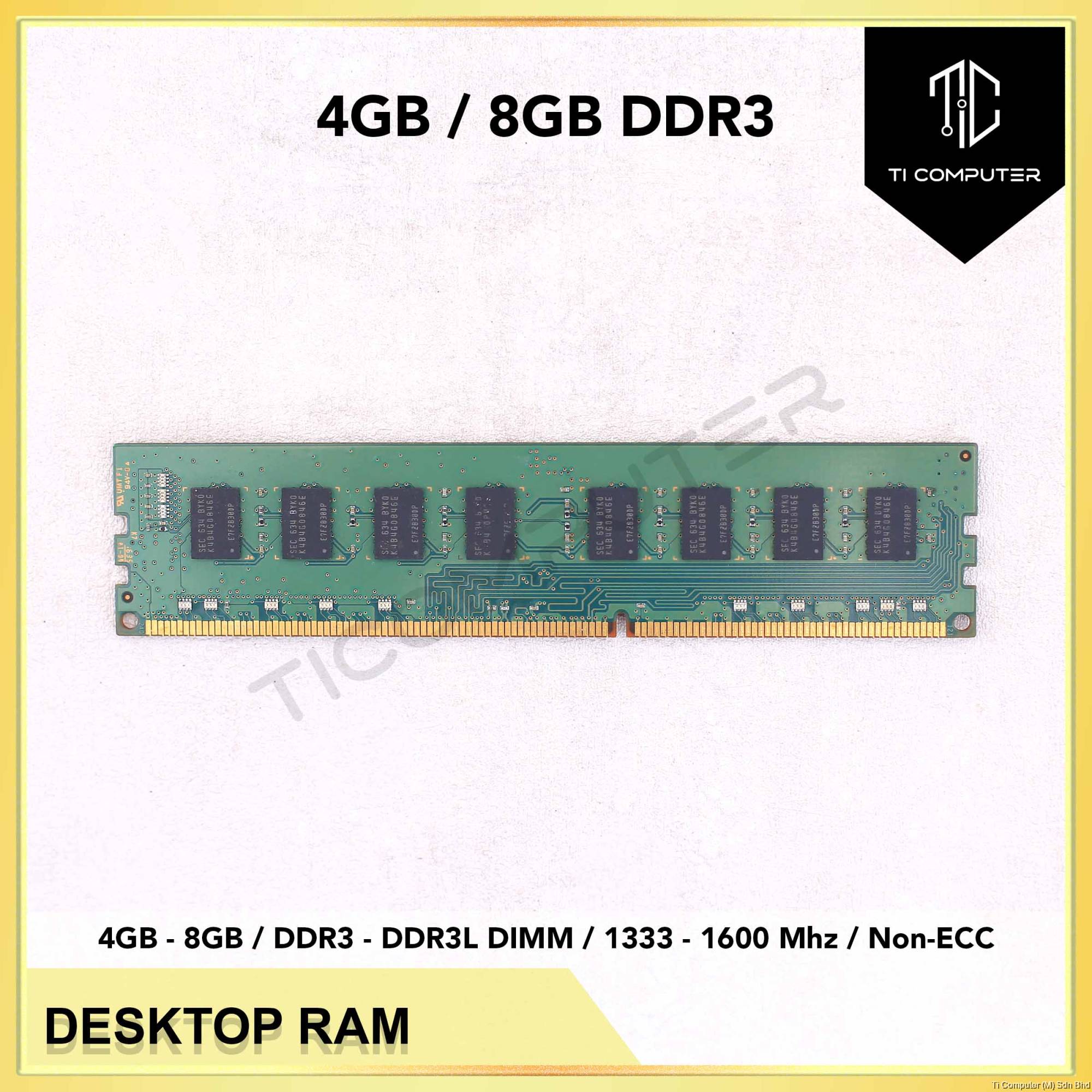 Used 4GB 8GB 1333mhz DDR3 PC Memory 1600mhz DDR3L Desktop DIMM RAM