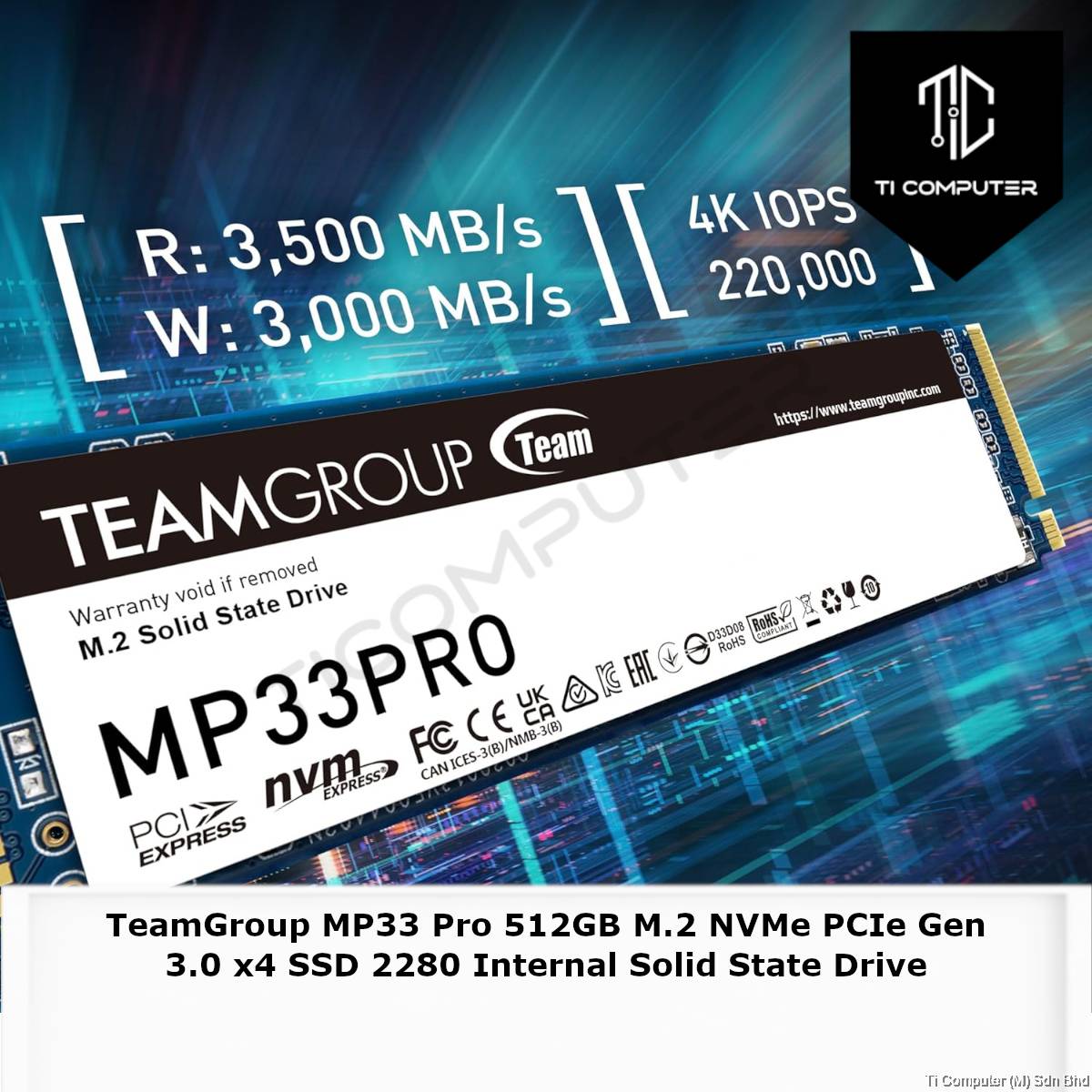 TeamGroup MP33 Pro TM8FPD512G0C101 512B NVMe PCIe Gen x4