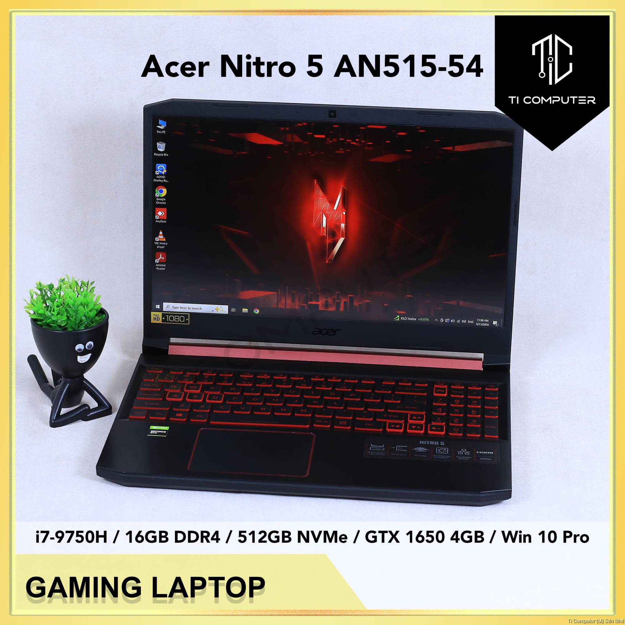 Acer Nitro AN515-54 Intel Core i7-9750H 16GB DDR4 RAM 512GB NVMe