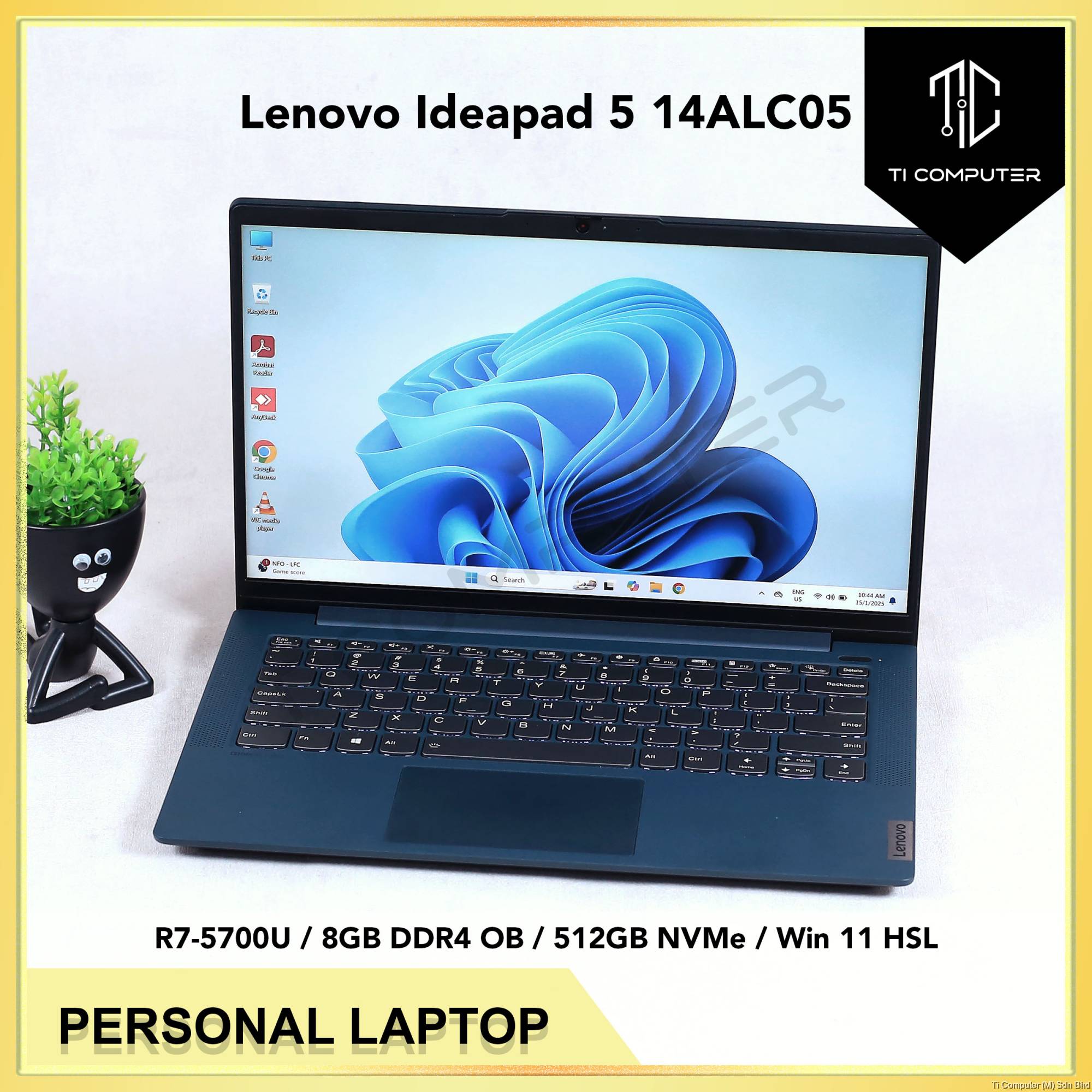 Lenovo Ideapad 5 14ALC05 Ryzen 7 5700U 8GB DDR4 OB RAM 512GB