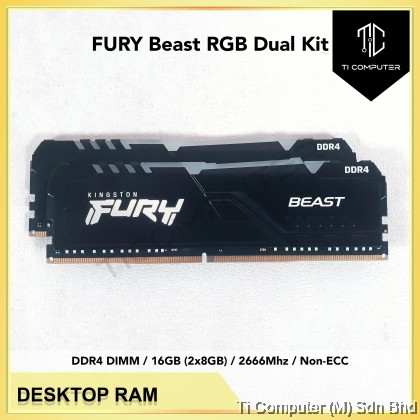 Kingston HyperX FURY RGB 16GB (2x8GB) C16 Memory Dual Kit DDR4