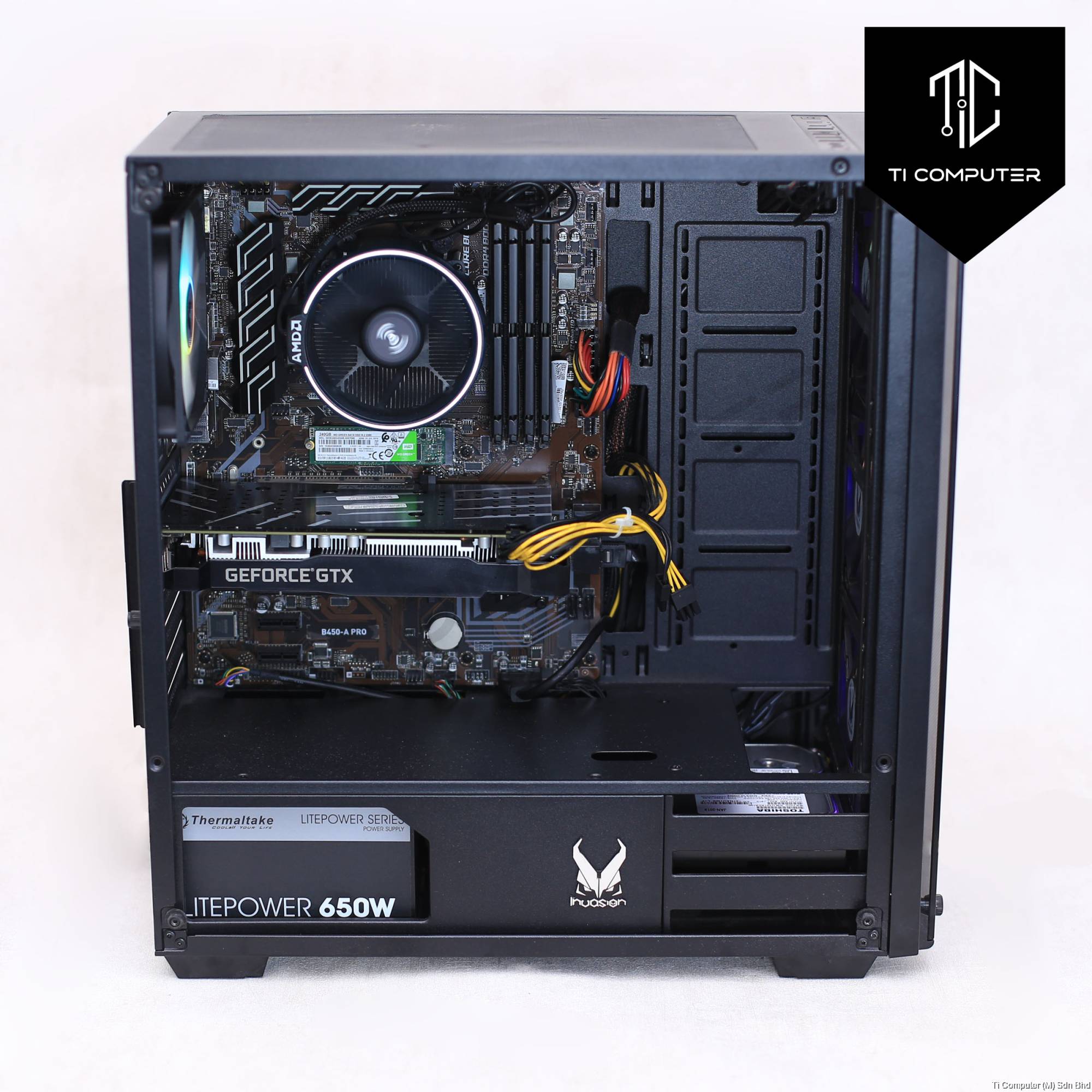 INVASION Black MSI B450-A PRO Ryzen 2700 32GB DDR4 RAM 240GB SSD