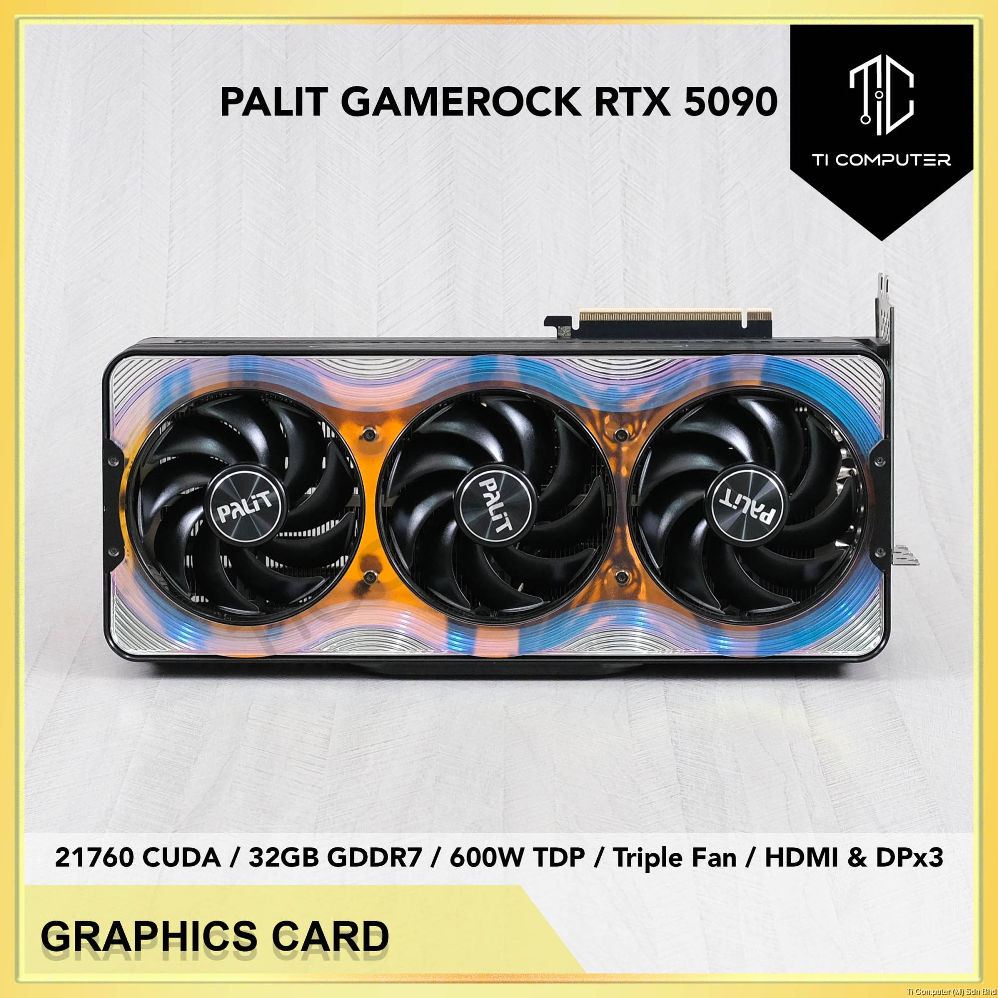 PALIT GeForce RTX 5090 GAMEROCK 32GB GDDR7 28Gbps 512bit PCI-E 5.0