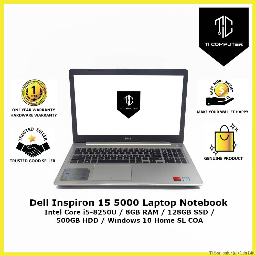 1x Dell Inspiron 15 5000 Intel Core i58250U 8GB RAM 128GB SSD 500GB
