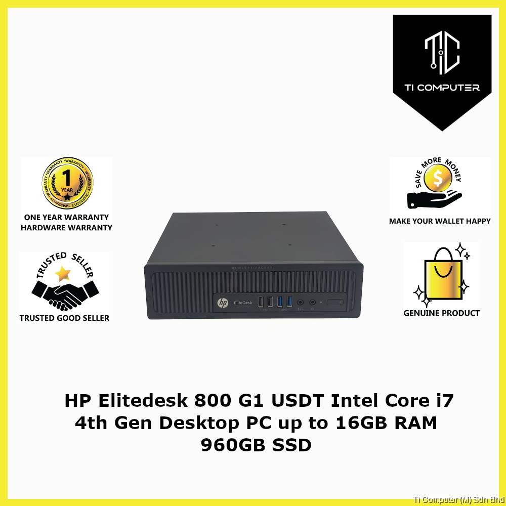 HP Elitedesk 800 G1 USDT Intel Core i7 4th Gen Desktop Refurbished