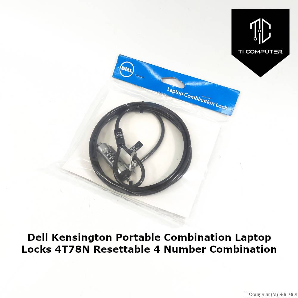 Dell Kensington Portable Combination Laptop Locks 4T78N Resettable 4