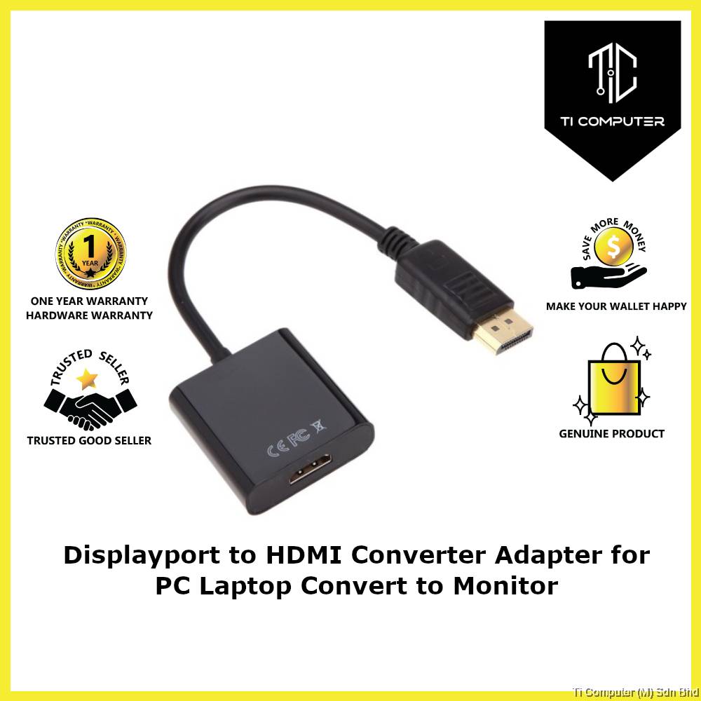 Displayport to HDMI Converter Adapter for PC Laptop Convert to Monitor