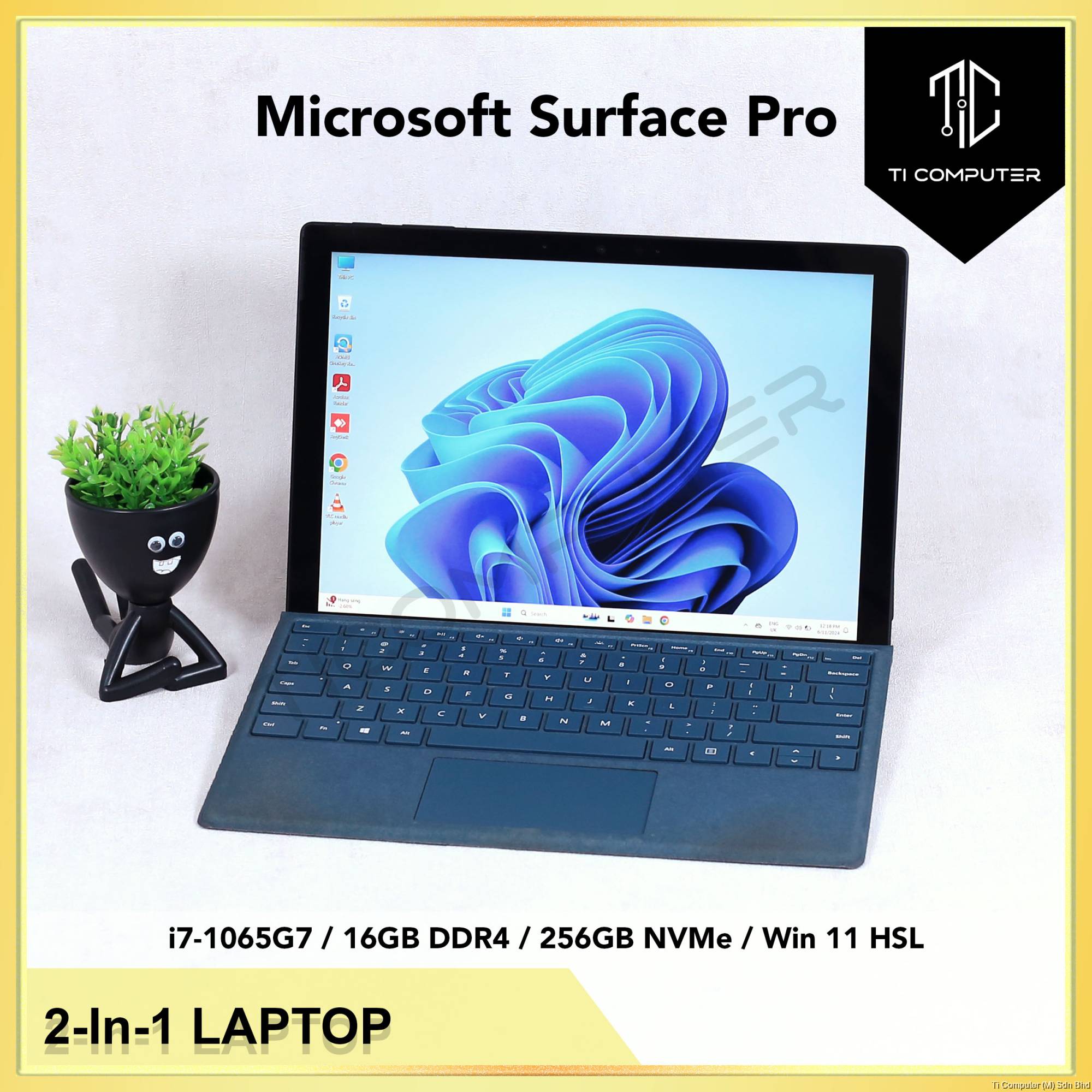 Microsoft Surface Pro Inch 2in1 Touchscreen Intel Core i7-1065G7 16GB DDR4 OB RAM 256GB NVMe SSD Refurbished Tablet