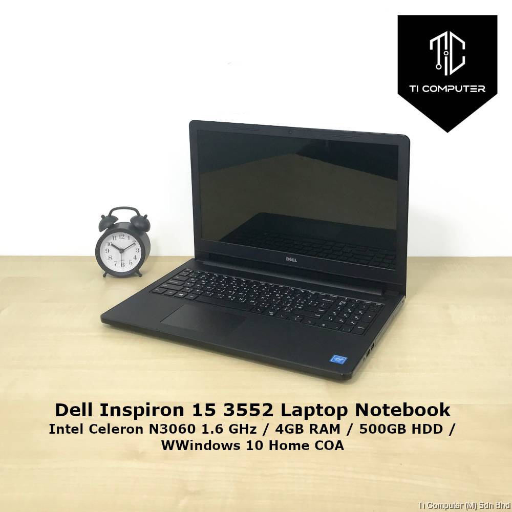 Dell Inspiron 15 3552 Intel Celeron N3060 1.6 GHz 4GB RAM 500GB HDD