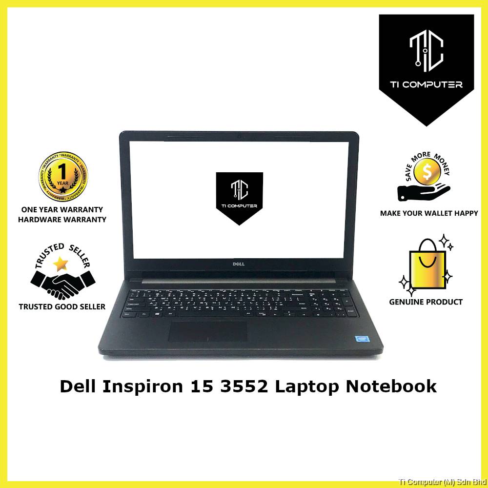 Dell Inspiron 15 3552 Intel Celeron N3060 1.6 GHz 4GB RAM 500GB HDD
