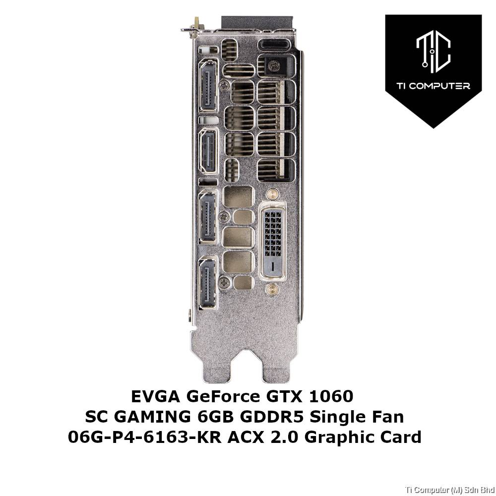EVGA GeForce GTX 1060 SC GAMING 6GB GDDR5 Single Fan 06G-P4-6163