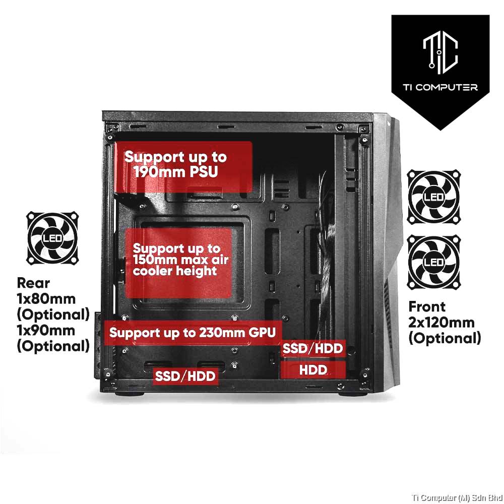 Armaggeddon TRON 1X mATX RGB Front Panel Casing TRON 1X Black / White