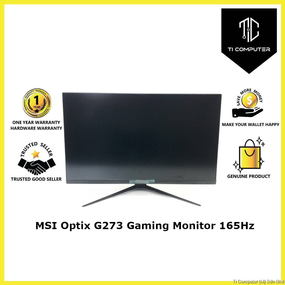 MSI Optix G273 27 Inch Gaming Monitor 165Hz Refresh Rate 1ms Nvidia G