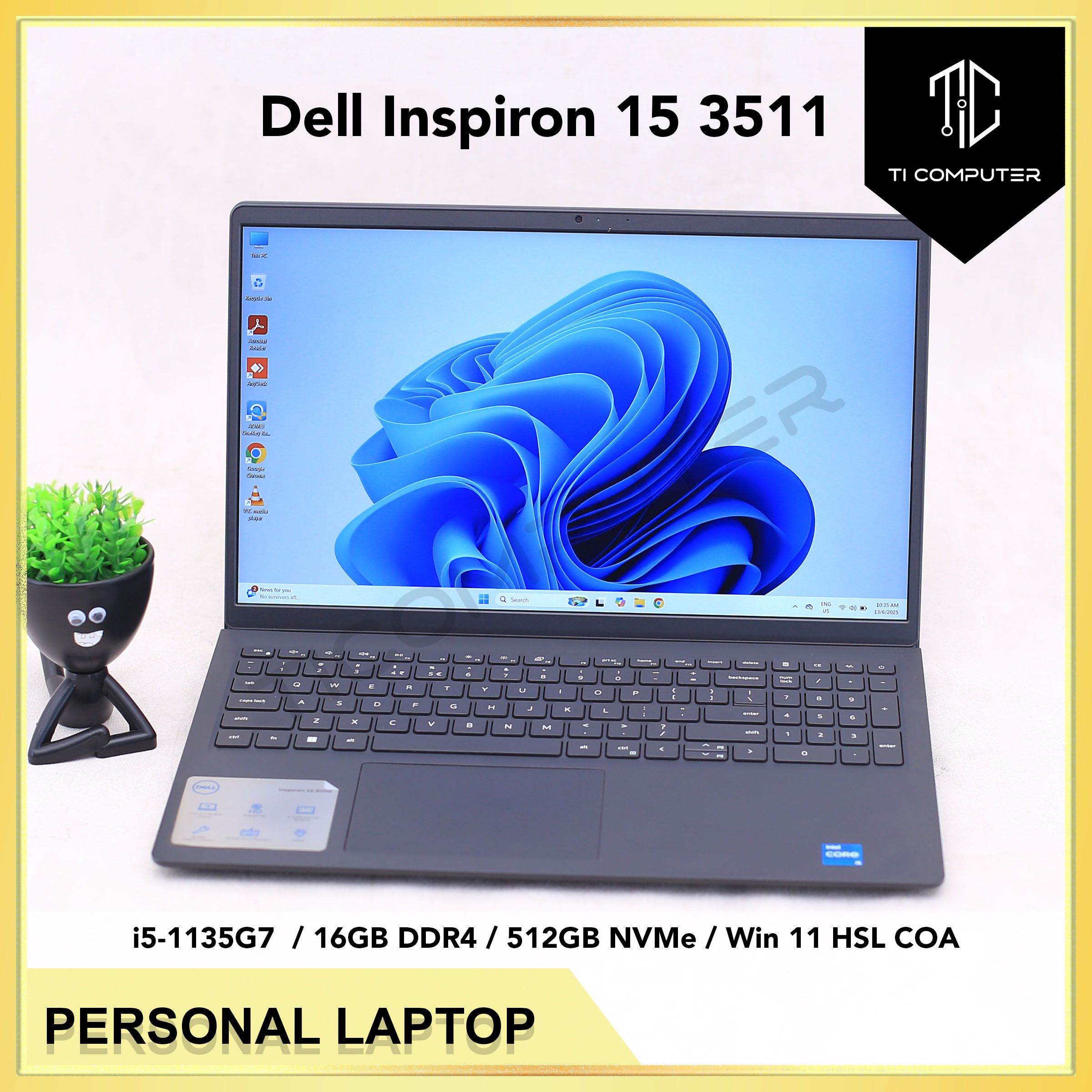 Dell Inspiron 15 3511 Intel Core i5-1135G7 16GB RAM 512GB SSD Win
