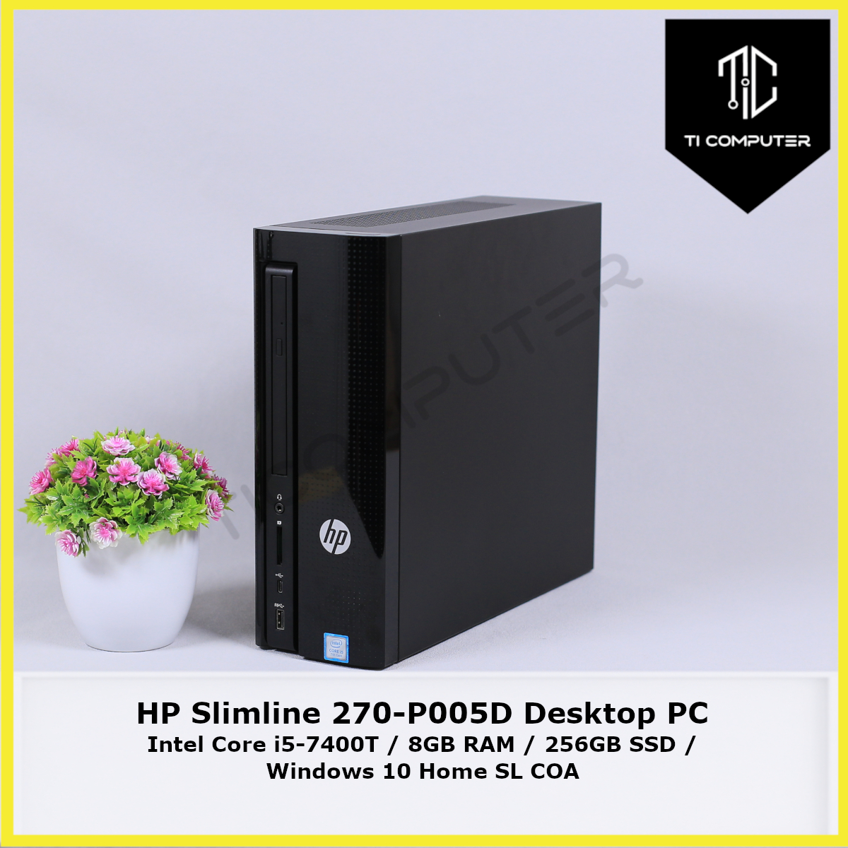 HP Slimline 270P005D Intel Core i57400T 8GB DDR4 RAM 256GB SATA SSD