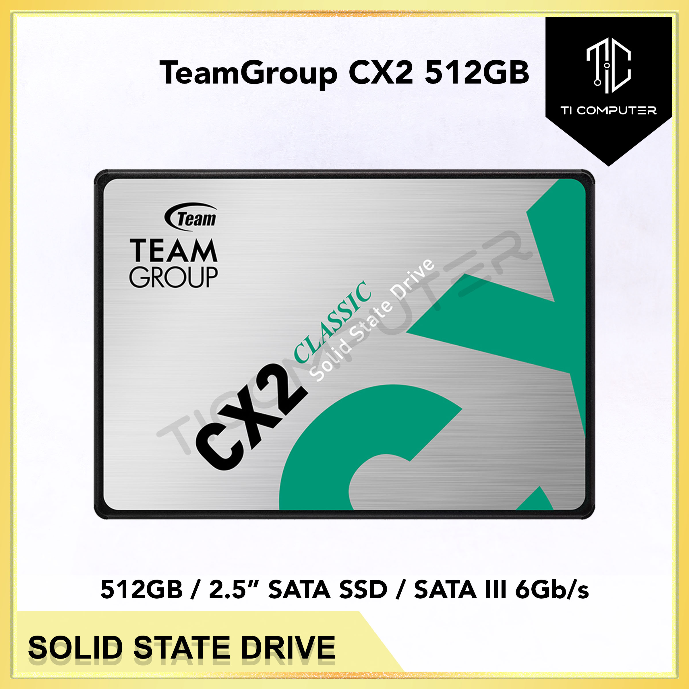 TeamGroup CX2 512GB SATA III 2.5 Inch 3D NAND SSD Internal