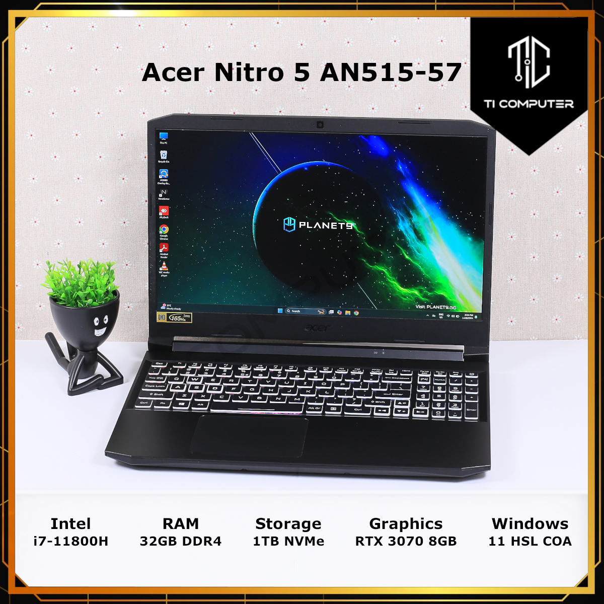 Acer Nitro AN515-57 Intel Core i7-11800H 32GB DDR4 RAM 1TB NVMe