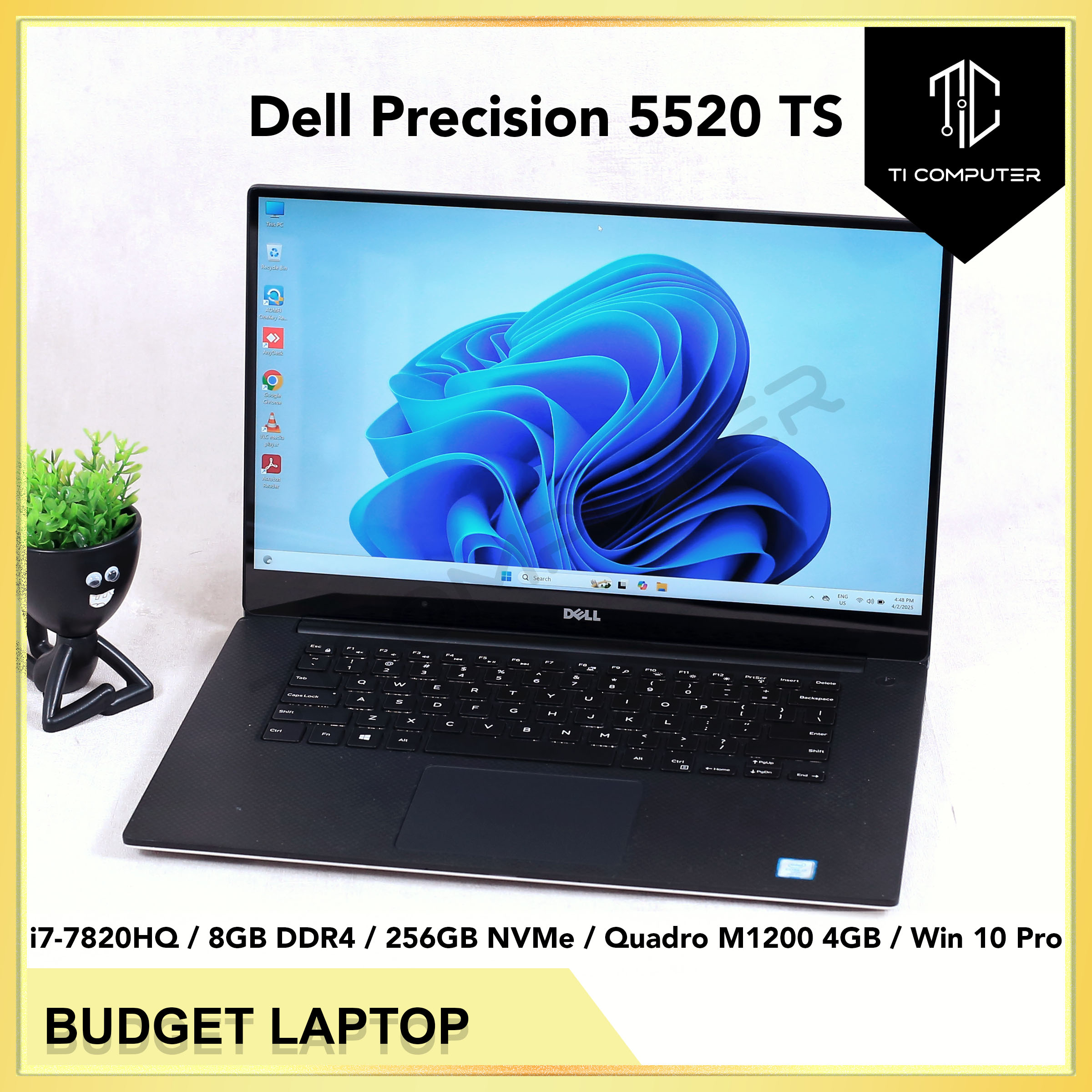 Dell Precision 5520 Touchscreen Intel Core i7-7820HQ 8GB DDR4 RAM