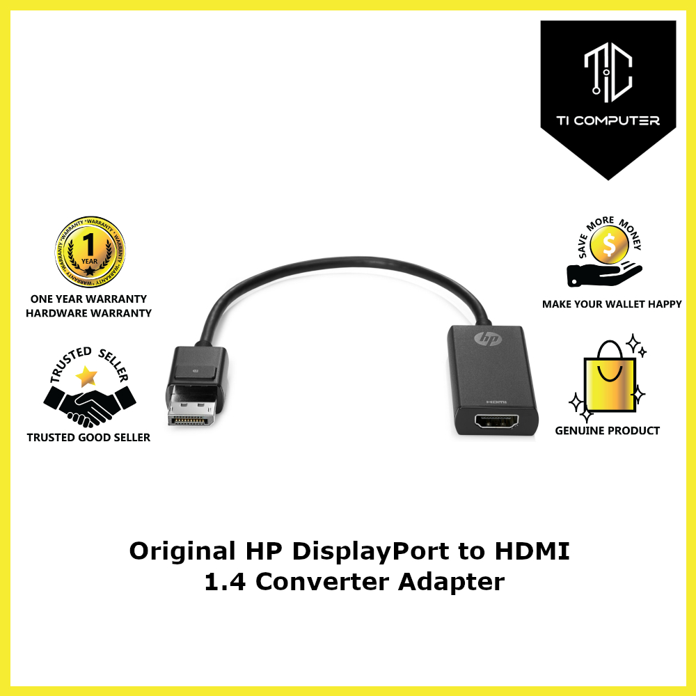 Original HP DisplayPort to HDMI 1.4 Converter Adapter Refurbished