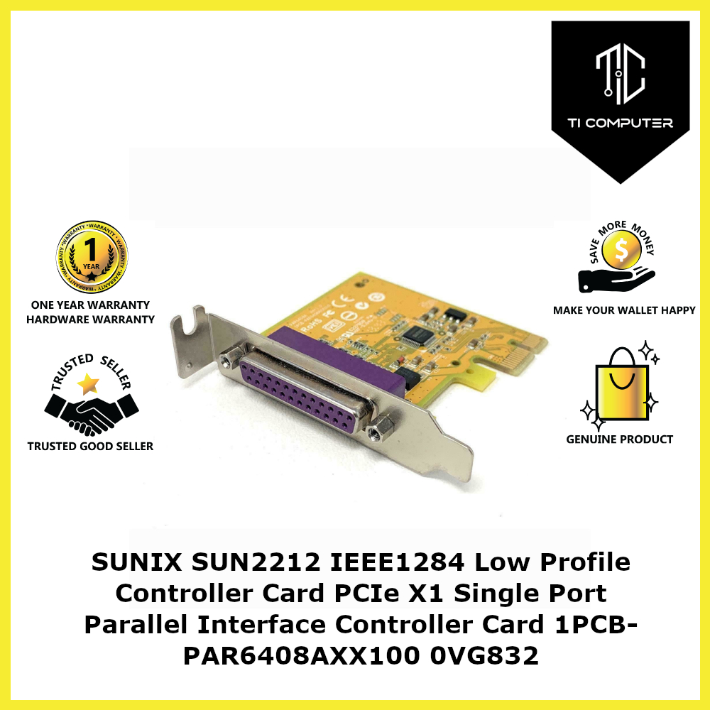SUNIX SUN2212 IEEE1284 Low Profile Controller Card PCIe X1 Single Port