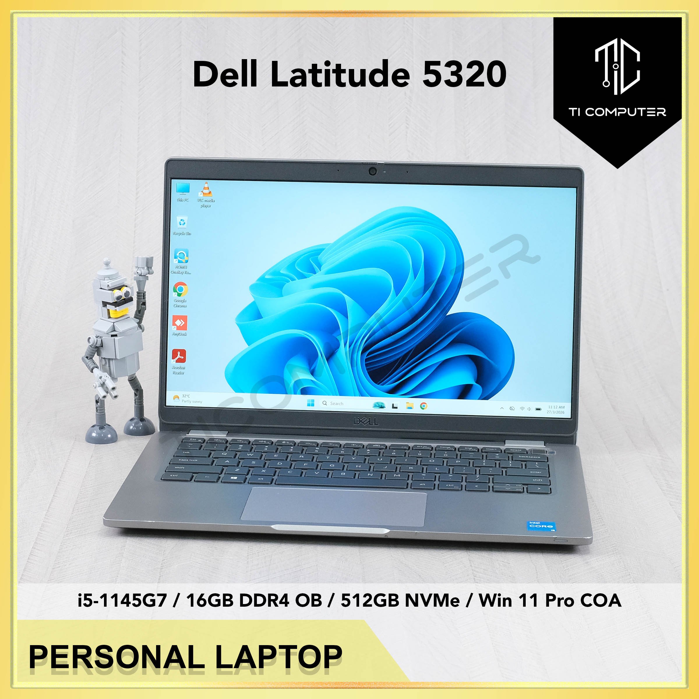 Dell Latitude 5320 Intel i5-1145G7 16GB OB RAM 512GB NVMe SSD Win