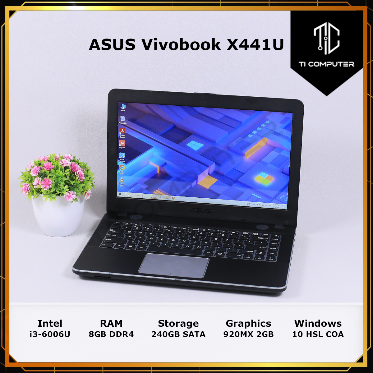 ASUS Vivobook X441U Intel i3-6006U 8GB DDR4 RAM 240GB SATA SSD